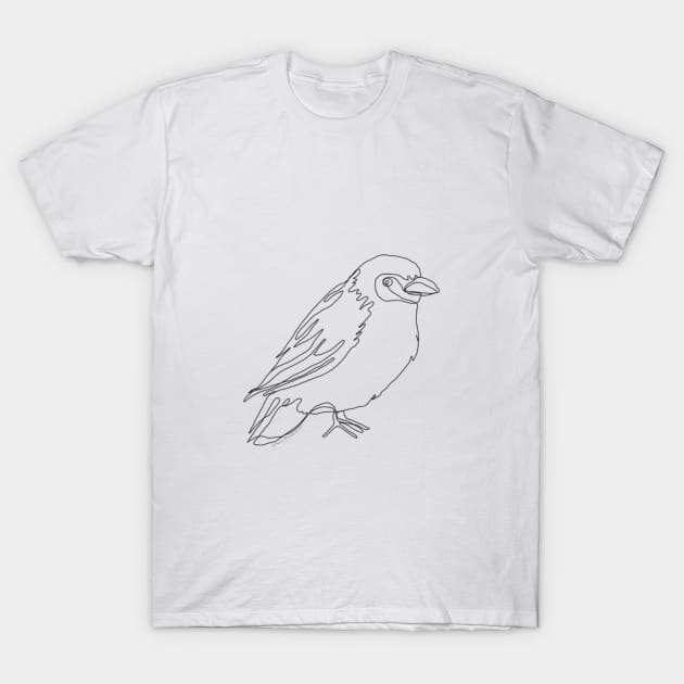 Cape Weaver Bird Line Drawing T-Shirt by cheriedirksen